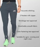 LookMark Men's Slim Fit Solid Lycra Blend Full Elastic Sport Wear Running Gym Stretchable Jogger Track Pant in Grey Color(Track 04 Grey-XL),Grey