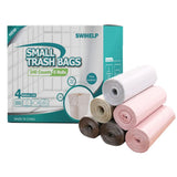 SWIHELP Trash Bags, 4 Gallon / 15 Liters Small Garbage Bags for Office, Kitchen,Bedroom Waste Bin,Colorful Portable Strong Rubbi