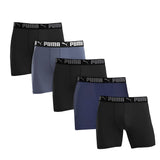 Puma Mens Microfiber Boxer Brief, 5pack (Medium, Black / Grey / Blue)