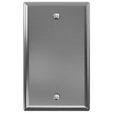 ELEGRP 1-Gang Blank Stainless Steel Wall Plate, Metal Blank Outlet Cover, Standard Size 4.5 H x 2.75 L, Faceplate Cover for Unus
