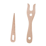 Enakshi 2 Pieces Knitting Fork and Eye Needle Kit Wood Lucet Fork Crocheters Brown|Crafts | Needlecrafts & Yarn | Crocheting & K