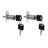 VictorsHome Push Plunger Lock 19mm x 32mm Cylinder Head Chrome Plated Zinc Alloy Keyed Different 2 Pack