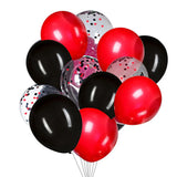 GAKA Black, Confetti and Red Balloons 3 Style 12 Inch Pack of 50, Great for Weddings Birthdays Bridal Shower Graduation Party De