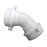 LASCO 034267 White Plastic Tubular 11/2Inch Slip Joint 45Degree Elbow with Nuts and Washers