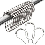 VIKINGS Stainless Steel Curtain Hooks, Shower Curtain Hooks Rings, Curtain Rings Metal for Bathroom Shower Rods CurtainsSet of