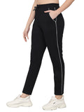 Q - RIOUS Womens Cotton Plain/Solid Track Pants/Pyjama, Black, 32