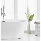 Elegant Decor Indoor Modern 65 Inch Soaking Roll Top Bathtub In Glossy White - 65X28.3X22.8