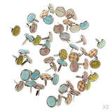 ECOMISTIQ 100 Pieces Mixed Metal Mini Decorative Brads Paper Fasteners for Paper Crafts Scrapbook DIY 12mm | Decorative Brads |