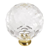 Hickory Hardware P35CA3 Crystal Palace Pulls, 13/8 Inch (35mm) Diameter, Crysacrylic Polished Brass