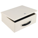 Dalmbox Portable Fire Safe Box with Key Lock, Fire Resistant Metal Lock Box for Documents, Security Strong Storage Box Safety De
