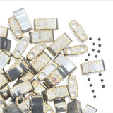 Miyuki Half Tila 2 Hole Rectangle Beads 5x2.3mmGalvanized Gray Luster 7.8 Grams