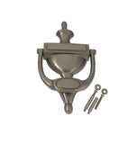 QCAA Solid Brass Door Knocker, Victorian Rope Type, 7-3/8, Satin Nickel, 1 Pack, Made in Taiwan