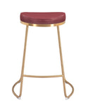 Bree Counter Stool (Set Of 2) Burgundy & Gold