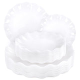 LIYH 24 Pcs White Plastic Plates Reusable - Unbreakable Party Plates, Microwave & Dishwasher Safe Camping Plate Sets Perfect for