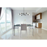 Living District Indoor Modern Home Decorative Bright Ceiling Xavier 6 Lights Pendant In Black