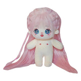 niannyyhouse 20cm Plush Doll Long Hair Girl Humanoid Stuffed Body no Attribute 8 Normal Body Wearable Clothing Dress Up Gifts (a