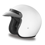 Daytona Cruiser Helmet - Hi-Gloss White - Lightweight 3/4 Shell Motorcycle Helmet with Removable Gloss Black Bubble Visor Added - Bluetooth Compatible - 4XL - 2.35 Pounds