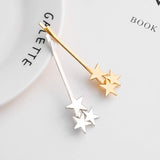 Yalice Star Hair Barrette Simple Bobby Pins Hair Clips Metal Hair Accessories for Women 2Pcs (Gold)