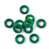 Fashewelry 10Pcs 12mm Natural Myanmar Jade Gemstone European Beads Polished Precious Stone Hollow Donut Charms Healing Chakra Bi