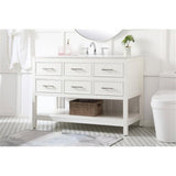 Elegant Decor Sinclaire 48 Aluminum Alloy & Mdf Single Bathroom Vanity In White