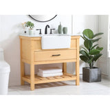 Elegant Decor Clement 36 Aluminum Mdf Single Bathroom Vanity In Natural Wood