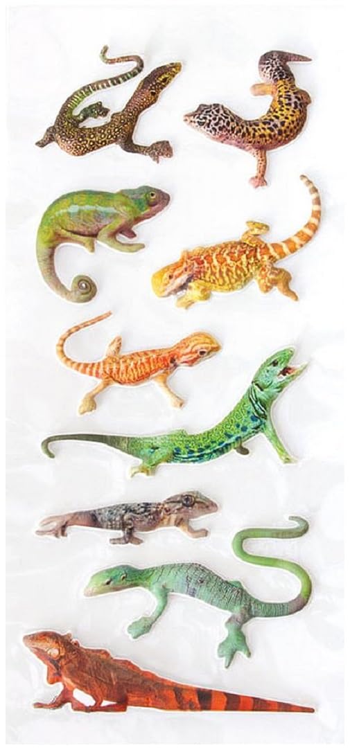 Playhouse Soft Puffy 9-piece Sticker Sheet Sheet for Crafts, Trading & Collecting - Leapin' Lizards 1 Pack