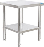 KUARBARR Stainless Steel Table for Prep & Work with Undershelf 24 x 24 Inches NSF Metal Commercial Kitchen Prep Table with Adjus