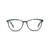 Peepers by PeeperSpecs Women's Bengal Cat-Eye Blue Light Blocking Reading Glasses, Green Tortoise, 54.9 + 1.5