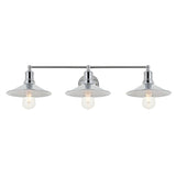 Living District Etude 3-Light Mid-Century Metal Wall Sconce In Chrome