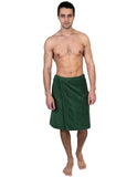 TowelSelections Mens Shower Wrap Adjustable Cotton Terry Velour Wrap Gym Body Cover Up Small/Medium Hunter Green