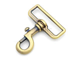 CRAFTMEMORE 2pcs 2 Inches Swivel Slide Bolt Snap Hook Lobster Clasp Purse Making Hardware SC15 (2 Inch, Brushed Brass)