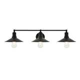 Living District Etude 3-Light Mid-Century Metal Wall Sconce In Black