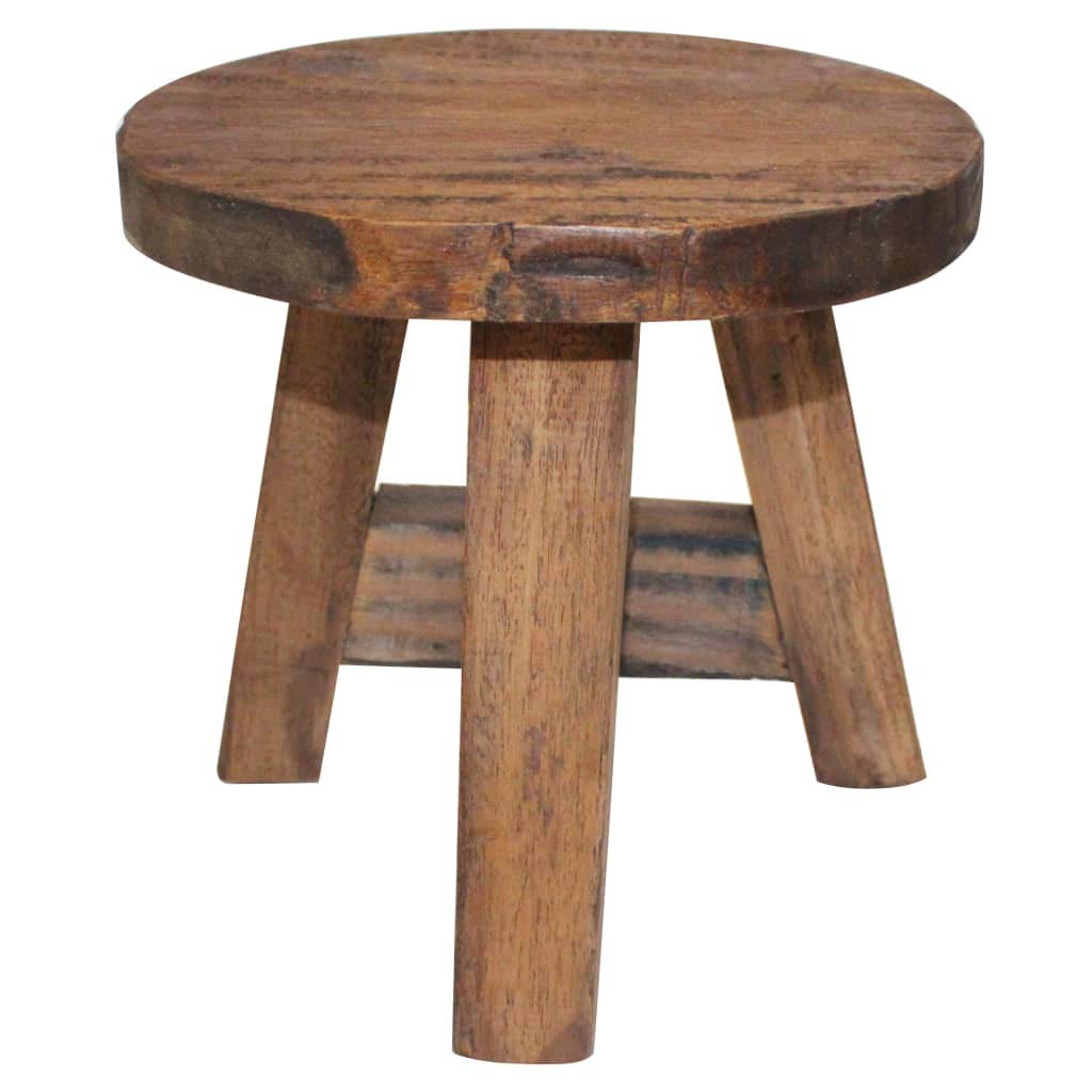 vidaXL Solid Reclaimed Wood Stool - Thumbnail 2