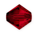 100pcs Genuine Preciosa 3mm (0.12 Inch) Small Faceted Bicone Crystal Beads Siam Red Compatible with Swarovski Elements Crystals 