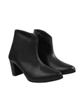 Shoetopai Women'S Black Ankle Boots Faux Leather Pointed Toe Booties With Side Zip & Mid Block Heel For Work Party & Everyday Eu41,Black,8,B0DRJG874J