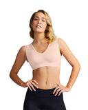 Tommie Copper Shoulder Support Compression Bra - Breathable and Stretchy Posture Corrector - Pale Pink, 3XL