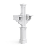 Mayne Rockport Double Arm Mail Post - White - 18in L x 23in W x 56.5in H - Standard Post, 2x Paper Holder Arms (5811-W)