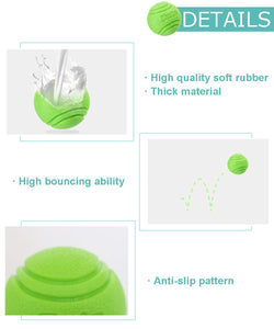 Vitalili Dog Toy Balls, 4 PCS Rubber Ball Set, Chew Resistant, High Bounce, Textured Design for Teeth Cleaning, Dog Training, Sm