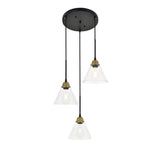 Elegant Lighting Living District Indoor Modern Home Decorative Bright Ceiling Histoire 3 Light Brass And Black Pendant