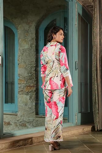 Leriya Fashion Women'S Rayon Printed Regular Kurta Set (Lf-W2149&Tr1116_Pink_S)