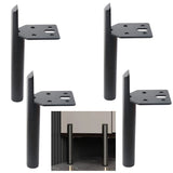 ALXEH 6 Inch Furniture Legs Black Coffee Table Feet, Mid-Century Metal Furniture Leg for Sofa Cabinet Ottoman, Set of 4 Side Mou