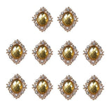 ATORSE 13x10pcs Rhinestone Flat Back Beads Button Scrapbook Embellishment Gold