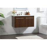 Elegant Decor Penn 36 Aluminum Alloy Mdf Single Bathroom Vanity In Walnut
