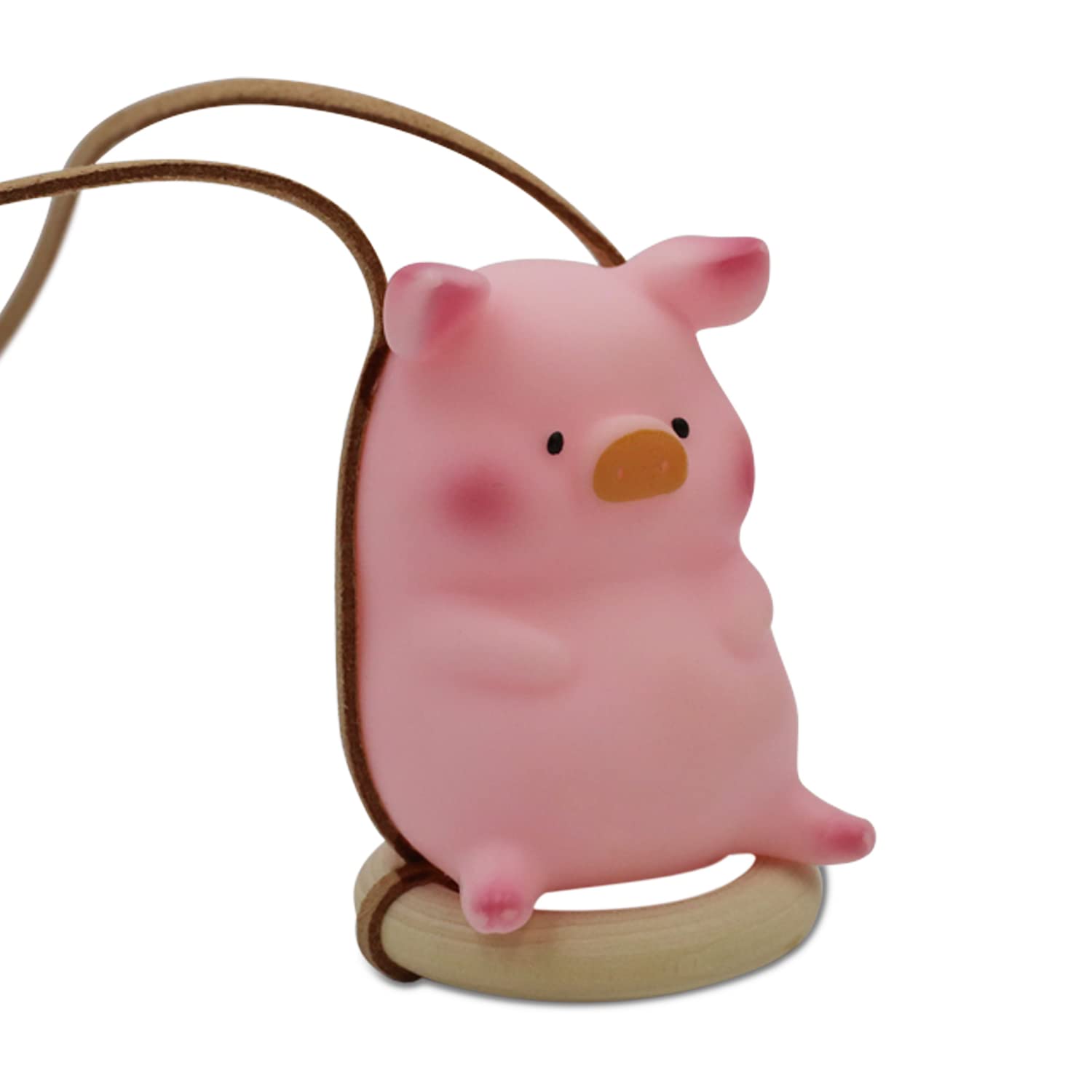 Swinging Pig Car Hanging Ornament for Rear View Mirror, Cute Car Decor Accessories Interior, Car Pendant Pig Hanging Swing(Pink