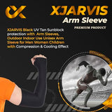 Xjarvis Premium Black Uv Tan Sunblock Protection With Thumb Hole Arm Sleeves Compression Cooling Unisex Hand Sleeves Made With Durable & Flexible Polyester For Cycling Outdoor Activities Pack Of 1,Premium Thumb Sleeve,,B0CMYB17TS