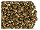 1.76 oz (50g) Czech Two Hole Seed Beads SuperDuo 2,5x5 mm, Crystal Pale Gold