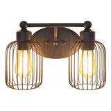All The Rages Ironhouse 2-Light Metal & Glass Vanity Fixture In Black/Clear