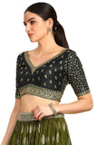 Soch Womens Black Zari Embroidery Padded Silk Blend Blouse With Sequins Black 34