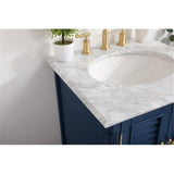 Elegant Decor Rhodes 24 Coastal Solid Wood Single Bathroom Vanity In Blue