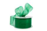 Ribbon Bazaar Plain Sheer Organza 1-1/2 Emerald 25yd Spool 100% Nylon Ribbon